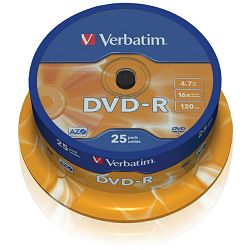 DVD-R medij Verbatim 4.7GB 16x Matt Silver 25-pack, V043522