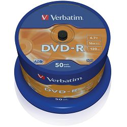 DVD-R medij Verbatim 4.7GB 16x Matt Silver 50-pack, V043548