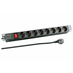 EFB strujna priključnica 19"  EK631DE.2 , 8x Schuko Outlets, switch, alu