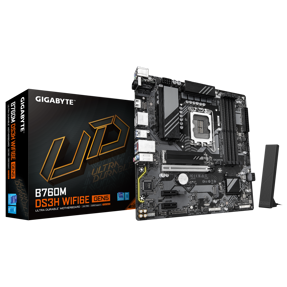 Gigabyte 	B760M DS3H WIFI6E GEN5, Intel B760, LGA 1700, DDR5, mATX