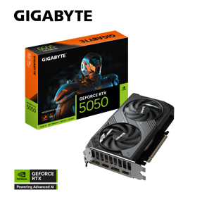 Gigabyte RTX5050 Windforce OC, 8G GDDR6, NVIDIA GeForce, GV-N5050WF2OC-8GD