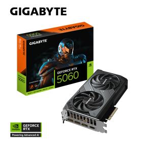 Gigabyte RTX5060 Windforce, 8GB GDDR7, NVIDIA GeForce, GV-N5060WF2OC-8GD