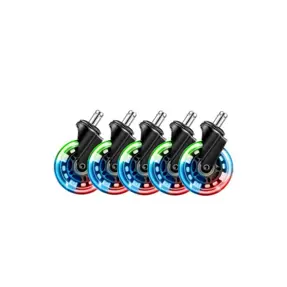 Gumeni kotačići za stolicu, 3", RGB, 5-Pack, 5706470136410