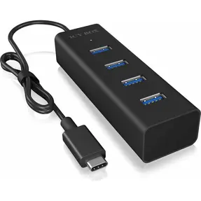 IcyBox USB-C Hub, 4-port, 4x USB 3.0, Black, IB-HUB1409-C3
