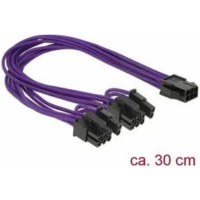 Kabel 6 pin (Ž)/2x8 pin (6+2) (M), 30cm, Delock, 83704