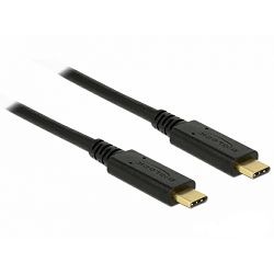 Kabel USB 2m, USB 3.1 Type-C/USB 3.1 Type-C, crni, Delock, 83668