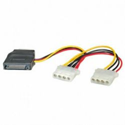 Kabel SATA/3xMolex, 0.2m, Roline, 11.03.1040