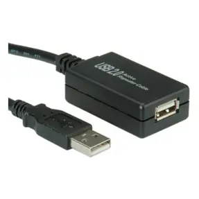 Kabel produžni USB 2.0, 12m, USB-A/USB-A M/F, Aktivni, Roline, Crni, 12.99.1110