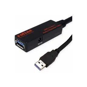 Kabel produžni USB 3.2, 20m, USB-A/USB-A M/F, Aktivni, Roline, Crni, 12.04.1072