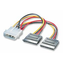 Kabel SATA Molex/2xSATA 0.12m, Roline, 11.03.1050