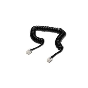 Kabel telefonski spiralni 2m, RJ10, 4P4C, Modular, crni, Digitus, AK-460101-020-S