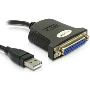 Kabel USB 0.8m, 1.1, USB-A/D-Sub25 M/M, Delock, Crni, 61330