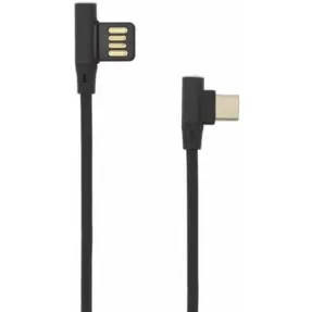Kabel USB 2.0, 1.5m, USB-A/USB-C M/M, 90°, Sbox, Crni, USB-C-90-B