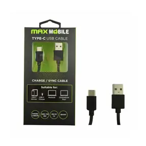 Kabel USB 2.0, 2m, USB-A/USB-C M/M, Maxmobile, 2A, Crni