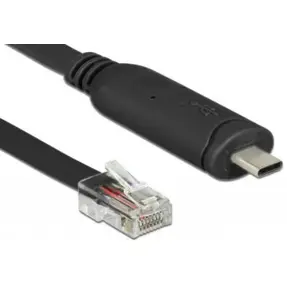 Kabel USB 2.0, 2m, USB-C/RS232 RJ45, Delock, Crni, 63912