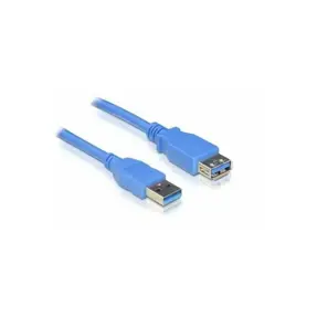 Kabel USB 3.0, 1m, USB-A/USB-A M/F, Delock, Plavi, double shielded, 82538