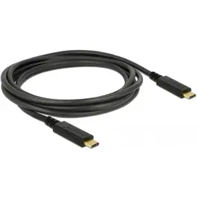 Kabel USB 3.1, 2m, USB-C/USB-C M/M, Delock, Crni, 83668