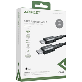 Kabel USB Acefast C1-03 1.2m USB-C/USB-C, 20V/3A max (PD60W), crni