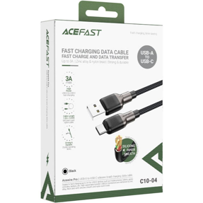Kabel USB Acefast C10-04 1.2m USB-A/USB-C, 3A, crni