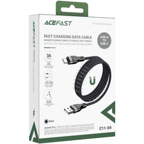 Kabel USB Acefast C11-04 1.2m USB-A/USB-C, magnetic, 3A, crni