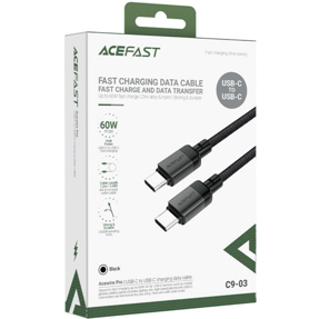 Kabel USB Acefast C9-03 1.2m USB-C/USB-C, 20V/3A max (PD60W), crni