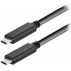Kabel USB 3.2, 1m, USB-C/USB-C M/M, Transmedia, Crni, TRN-C510-1L