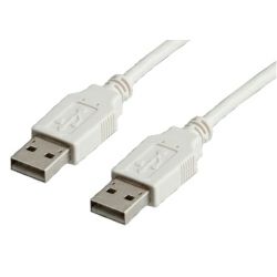 Kabel USB 2.0, 0.8m, USB-A/USB-A M/M, Roline, Bijeli, 11.99.8909