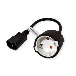 Kabel za napajanje Roline VALUE IEC320 C14-CEE 7/7, M/F, 0.3m, crni, 19.99.1117