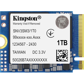 Kingston SSD 1TB NV3, M.2 SSD, 2230, NVMe PCIe, Gen4, SNV3SM3/1T0