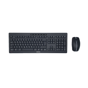Komplet Cherry Stream Desktop Recharge, tiha bežična tipkovnica i miš, crna, JD-8560SL-2