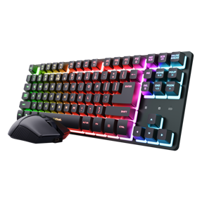 Komplet Trust GXT 832 Thado tipkovnica+miš, Gaming, RGB, TLK, crna, bežični, 26093 (PS5, Xbox)