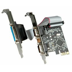 Kontroler 2xRS232/1xParallel, PCI-e, Roline, 15.99.2116