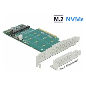 Kontroler Delock PCI Express x8 Card, 2 x internal NVMe M.2 Key M, bifurcation, 89045