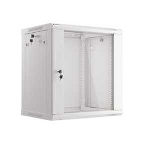 Lanberg 12U 600x450mm zidni mrežni ormar, 19", Flat pack, sivi, WF01-6412-10S