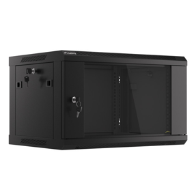 Lanberg 6U 600x450mm zidni mrežni ormar, 19", Flat pack, crni, WF01-6406-10B