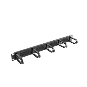 Lanberg panel za vođenje kabela s 5 prstenova - tip B, 19", 1U, brush, crni, AK-1203-B