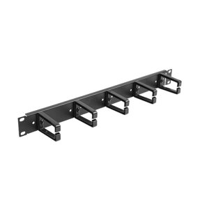 Lanberg panel za vođenje kabela s 5 prstenova - tip B, 19", 1U, crni, AK-1202-B