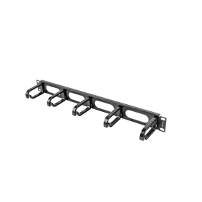 Lanberg panel za vođenje kabela s 5 prstenova - tip B, 19", 1U, crni, AK-1205-B