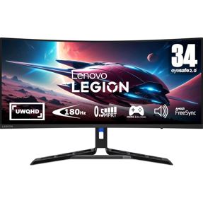 Lenovo Legion R34w-30, 34", WQHD, VA, 180Hz, 2xHDMI, DP, zvučnici, zakrivljeni 1500R, 67C7GACBEU