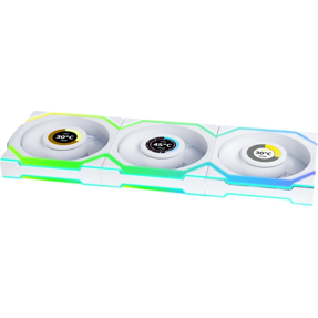 Lian Li ventilator 120mm UNI FAN SL LCD Wireless 120, ARGB, PWM, 3-Pack + kontroler, White, 12SLLCD1W3W