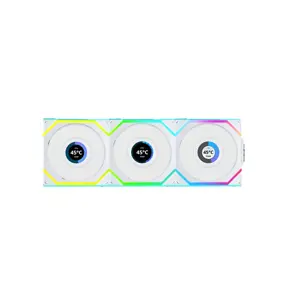 Lian Li ventilator 120mm UNI FAN SL LCD Wireless 120, ARGB, PWM, 3-Pack + kontroler, White, 12SLLCD1W3W