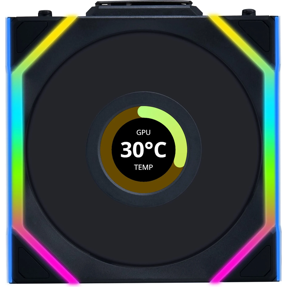 Lian Li ventilator 120mm UNI FAN SL Wireless LCD 120, ARGB, PWM, Black, 12SLLCD1W1B