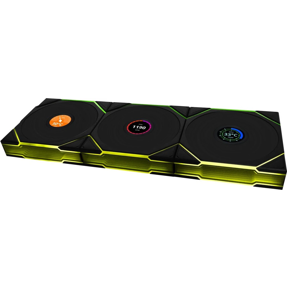 Lian Li ventilator 120mm UNI FAN TL Wireless LCD 120 Reverse Blade, ARGB, PWM, 3-pack + kontroler, Black, 12RTLLCD1W3B