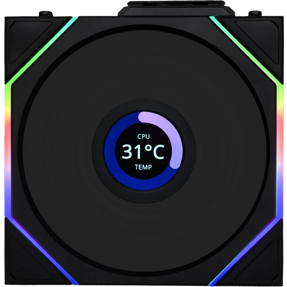 Lian Li ventilator 120mm UNI FAN TL Wireless LCD 120 Reverse Blade, ARGB, PWM, Black, 12RTLLCD1W1B