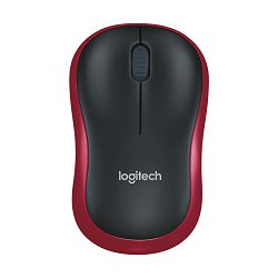 Logitech M185 Red  bežični miš, 910-002240