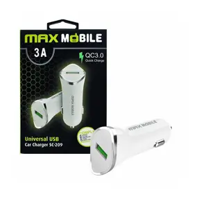 Maxmobile auto punjač USB Quick Charge 3A, 18W, SC-209, Bijeli