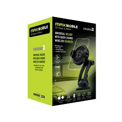 MAXMOBILE auto punjač+držač za mobitel CHARGE2, QC 3.0,BEŽIČNO PUNJENJE,VENT+VACUUM