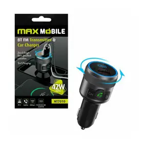 MAXMOBILE FM transmitter i Auto punjač NT7010,total 42W Type-C/USB