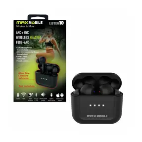 Maxmobile slušalice F80 TWS, Bluetooth, ANC, Black