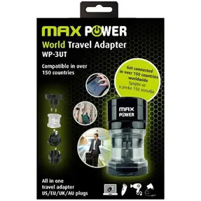 MAXPOWER ADAPTER UNIVERZALNI PUTNI WP-3UT CRNI , universal travel adapter, 3858890430950